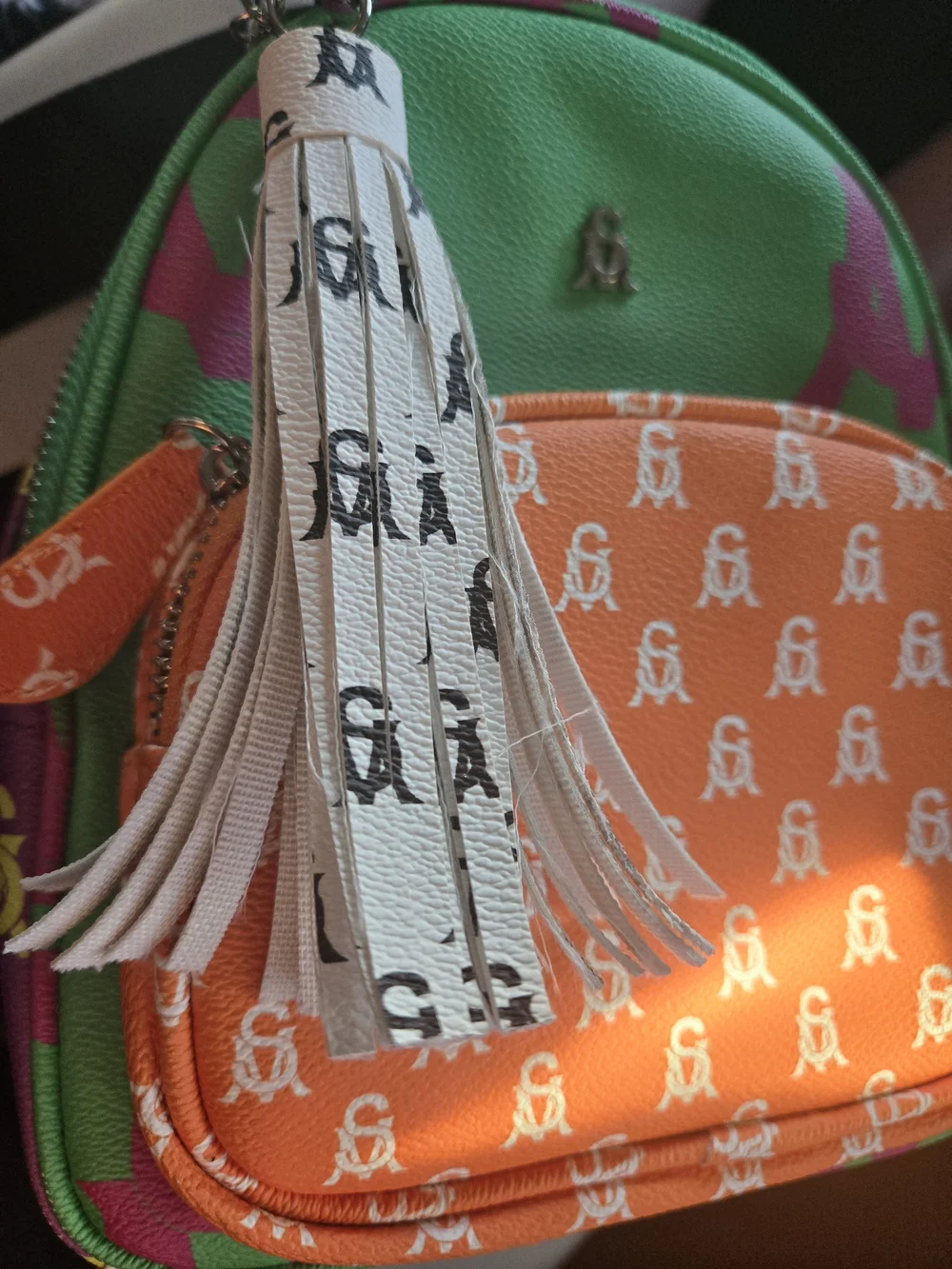 Steve Madden Colorful Mini Backpack Purse, Neon Green Orange Pink Statement Bag